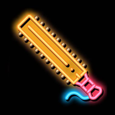 Aztek El Kılıcı neon ışıklı ikon illüstrasyonu