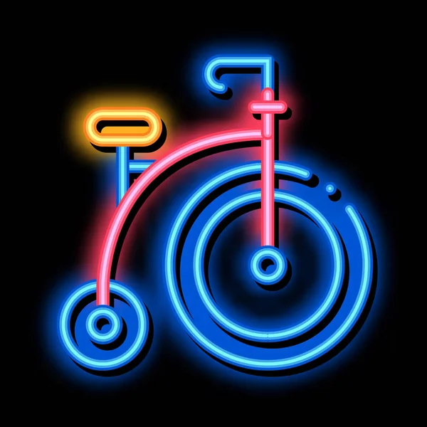 Penny Farthing neon glow icon — стоковий вектор