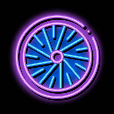 Bisiklet Tekerleği neon ışıklı ikon resimleme