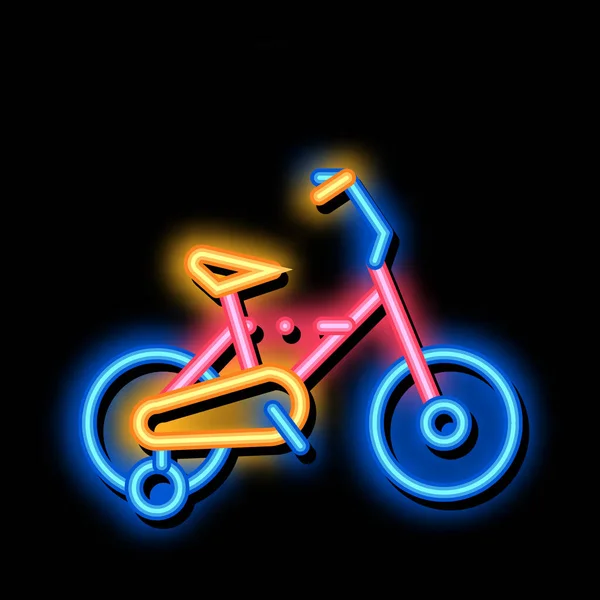 Sport Bike Neon Glow Ikone Illustration — Stockvektor