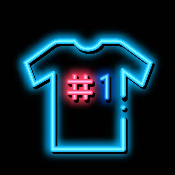 T-shirt Number neon glow icon illustration — Stock Vector