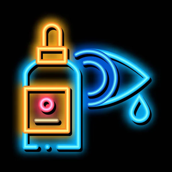 Szemcsepp neon izzás ikon illusztráció — Stock Vector
