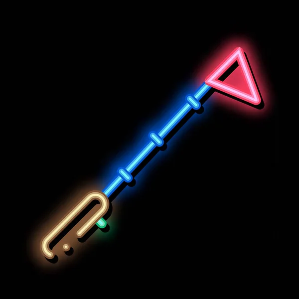 Pointing Flag neon glow icon illustration — Stockvektor