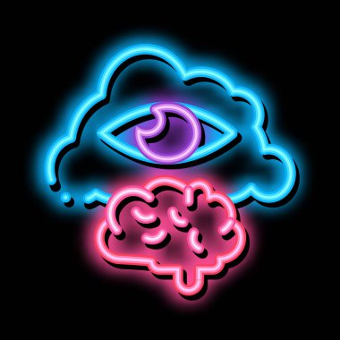 Kişisel farkındalık neon ışıklı ikon illüstrasyonu