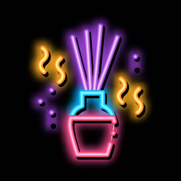 Aroma Sticks neon ragyogás ikon illusztráció — Stock Vector