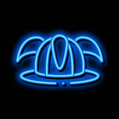 Futbol Hayranı Şapkası neon ışıklı ikon illüstrasyonu