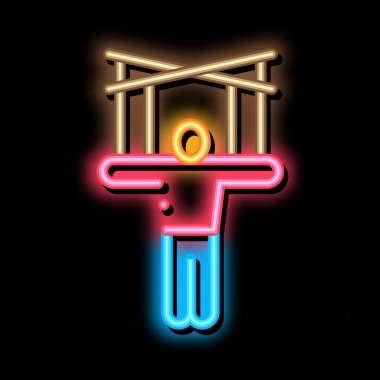 Kukla Gösterisi neon ışıklı ikon illüstrasyonuName