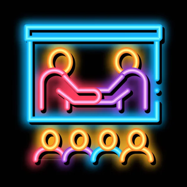 iş eğitimi sunumu neon parıltısı resimleme