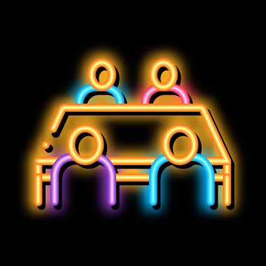 müzakere masası neon ışıklı resim çizimi