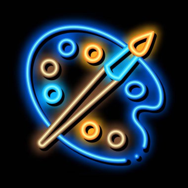 Fırça neon parıltısı resimli boya paleti