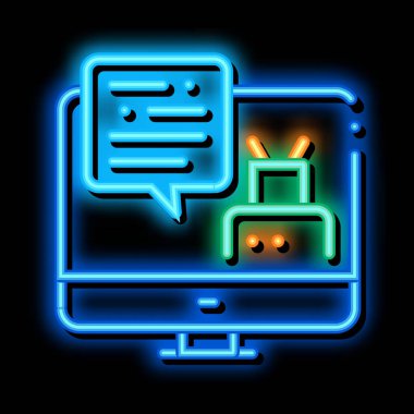 Kişisel bilgi robotik süreç neon parıltısı resimleme