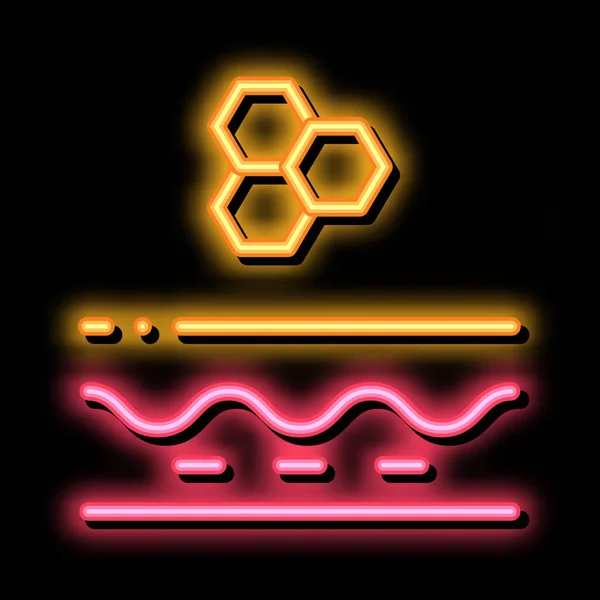 Částice struktura krémové neonové záře ikony ilustrace — Stockový vektor