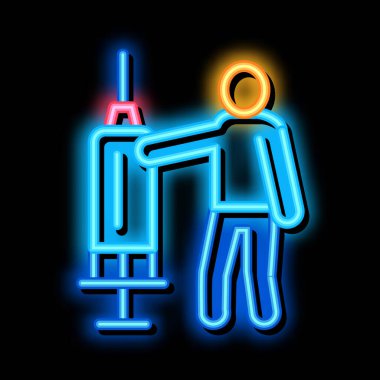 Büyük şırınga neon parıltısı resimleme
