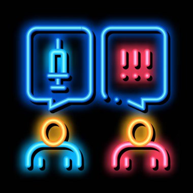 Enjeksiyon protestosu neon ışıltısı illüstrasyonu