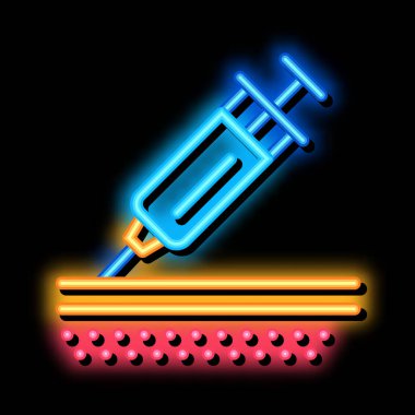 Cilt simgesi vektör ana hatları altında şırınga enjeksiyonu