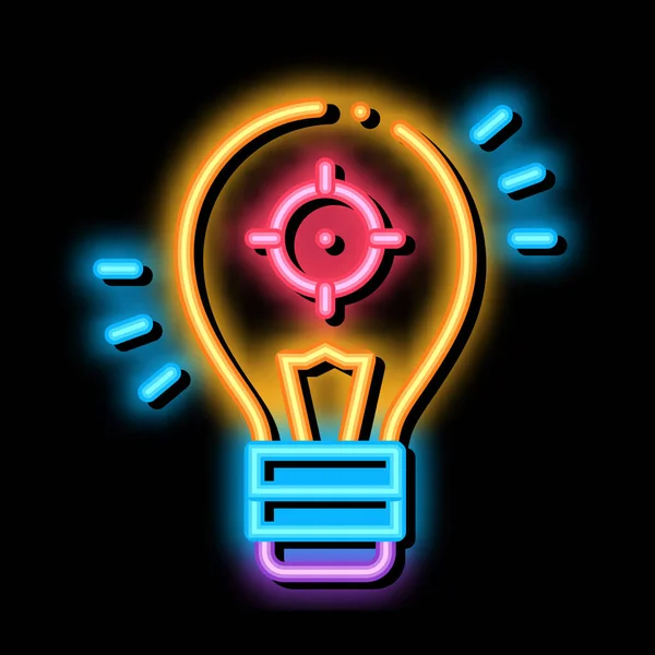 Natürliche versierte Neon-Leuchten-Ikone Illustration — Stockvektor
