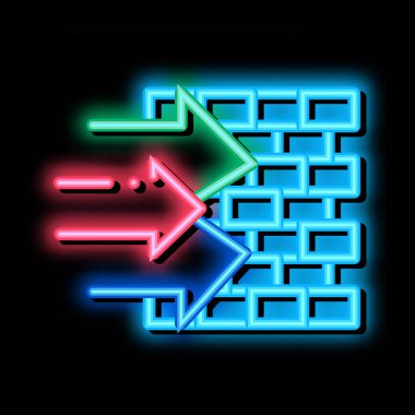 Yapı elementleri neon ışıklı simge illüstrasyonu