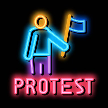 Kişi karşıtlığı neon ışıklı simge illüstrasyonu