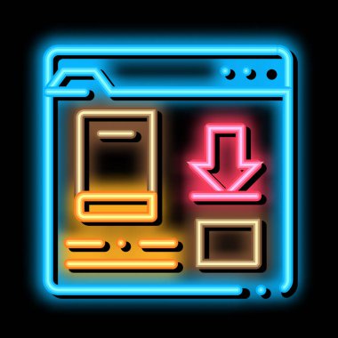kitap indirme dizini neon parlaklık simgesi resimleme