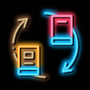 kitap paylaşımı neon ışık simgesi illüstrasyonuName