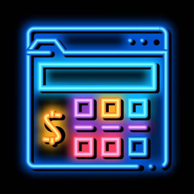 para hesap makinesi neon parıltısı resimleme