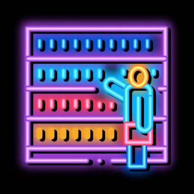İnsan seçimi neon ışıklı ikon illüstrasyonu
