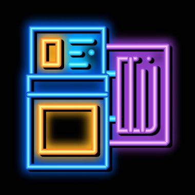 Lastik teşhisi neon parlaklık simgesi çizimi