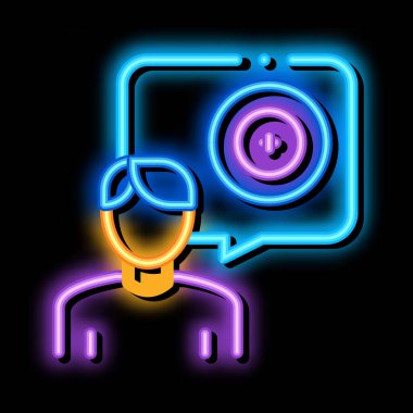 Neon Işıltı ikon illüstrasyonunda müşteri