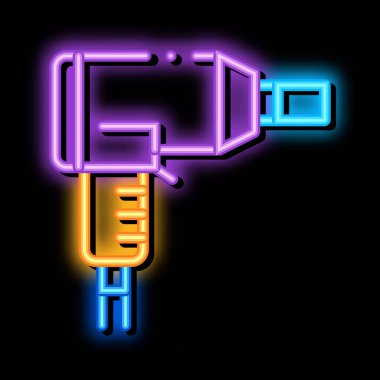 Onarım matkabı neon parıltısı resimleme