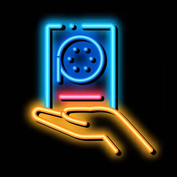 Diktiergerät Neon Glow Icon Illustration — Stockvektor