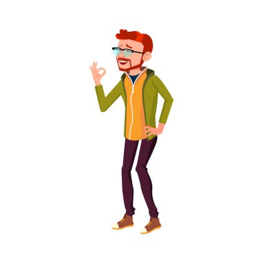 Komik genç adam arkadaş gibi komik çizgi film vektörü