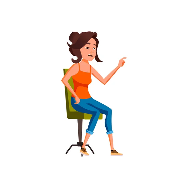 Woman Assistant Boring Job Cartoon Vector Woman Assistant Boring Job — Stock Vector