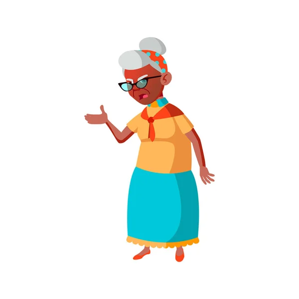 Anciana Mujer Hispana Gritándole Marido Casa Vector Dibujos Animados Anciana — Vector de stock
