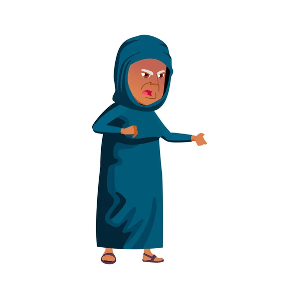 Loca Vieja Mujer Islámica Gritando Los Niños Parque Infantil Vector — Vector de stock
