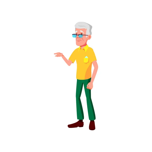 Aged Man Taking Medicaments Pharmacy Cartoon Vector Aged Man Taking — Stock Vector