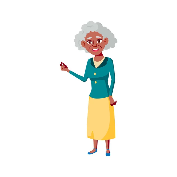 Elegante anciana hablando con el marido en la sala de estar vector de dibujos animados — Vector de stock