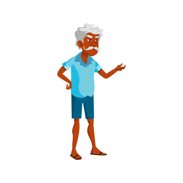 Latin elderly man quarrel with wife cartoon vector — Stock Vector