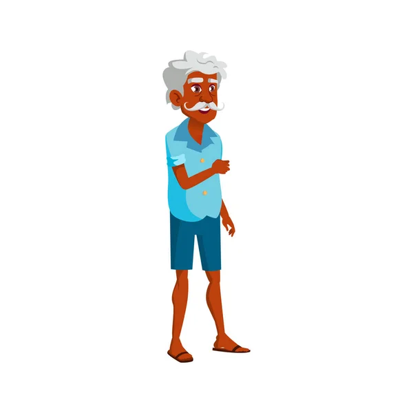 Latino vieux gars discuter avec fils sur arrière-cour dessin animé vecteur — Image vectorielle