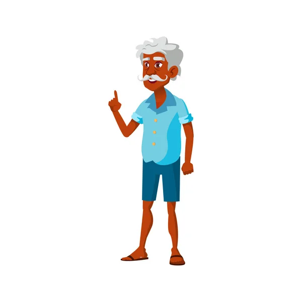 Old guy remember interesting place cartoon vector — Stock Vector