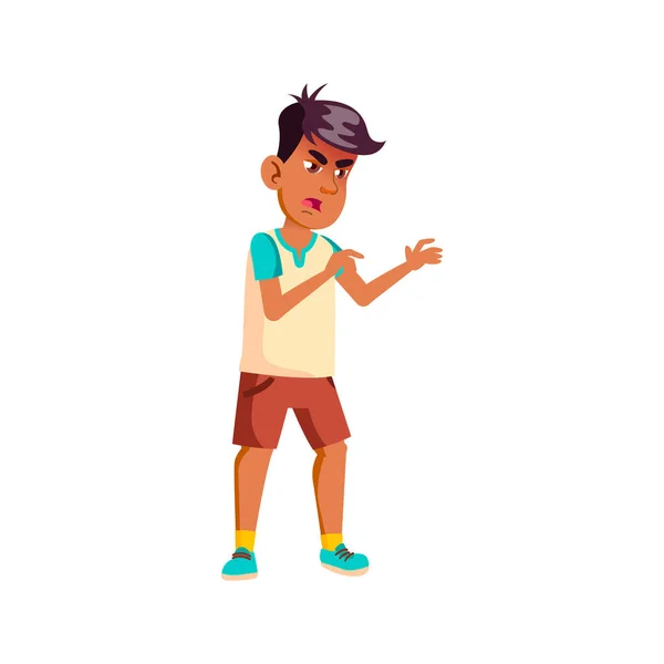 Angry boy threatening cartoon vector — Stock Vector