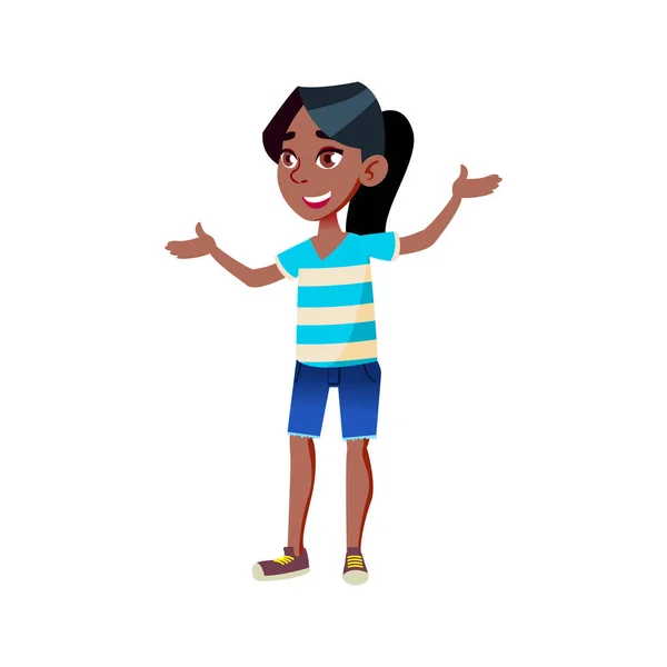 Sorridente ragazza africana felice di vedere fidanzato vettore cartone animato — Vettoriale Stock