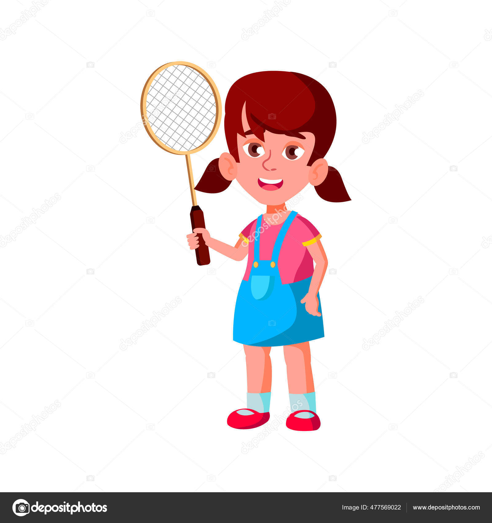 女の子選手はテニス漫画のベクトルをプレイ ストックベクター C Pikepicture