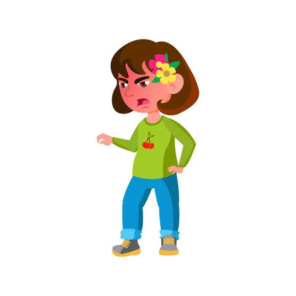 Crazy angry girl quarrel with friend cartoon vector — Stock Vector