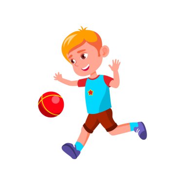 Çizgi film vektöründe topla koşan oyuncu kız