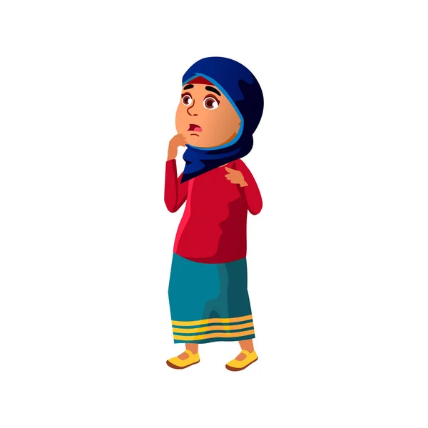 Sokkolt iszlám lány hidzsáb rájött titkos rajzfilm vektor — Stock Vector