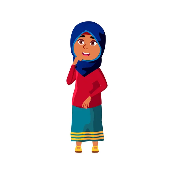 Kislány hidzsáb keres a szerelem a képen rajzfilm vektor — Stock Vector