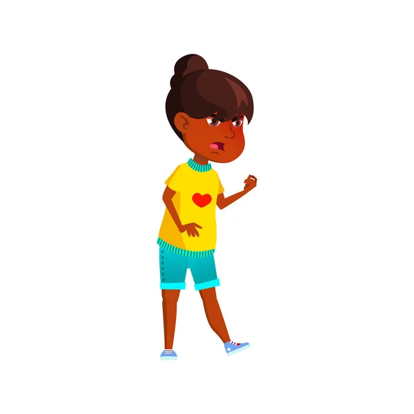 Mad african girl shouting at kid in park cartoon vector — ストックベクタ