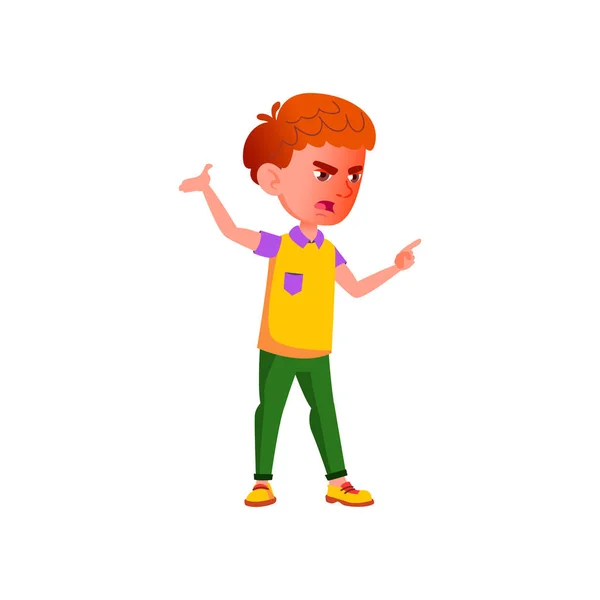 Loco chico gritando a hermana en patio trasero de dibujos animados vector — Vector de stock