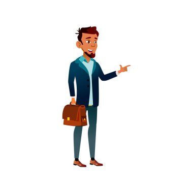 Genç işadamı konferans karikatür vektörü