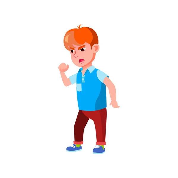 Anger emotion boy shouting at child on playground for broken toy cartoon vector — ストックベクタ